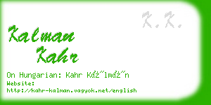 kalman kahr business card